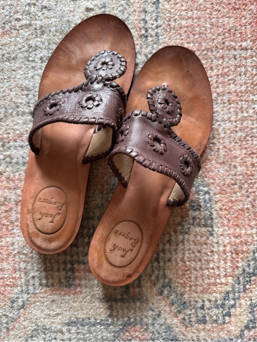 Jack Rogers Brown Leather Sandals